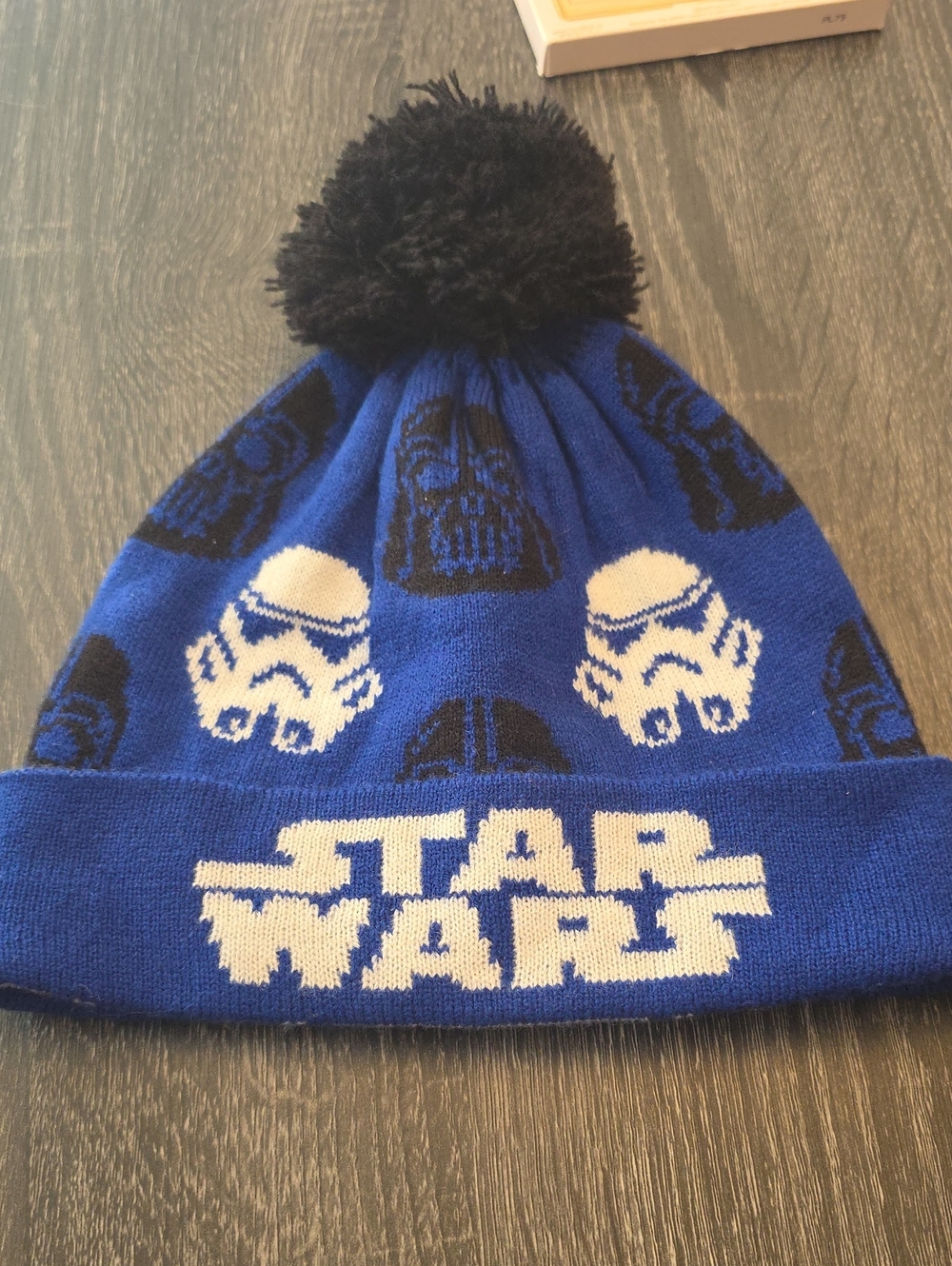 Star Wars Blue Knit Pom Beanie with Black Pom and White Logo